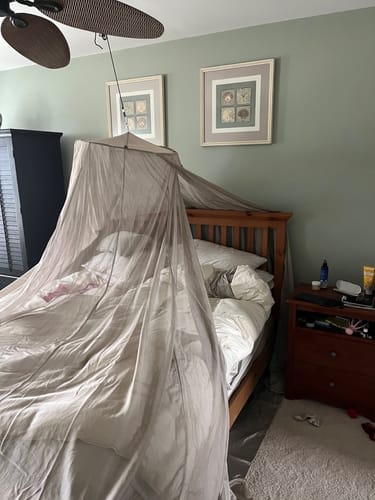 Customer photo review of FaradayLabz™ Silver EMF Protection Bed Canopy