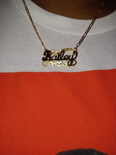 Customer photo review of Double Plated Name Necklace