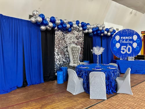 Customer photo review of Custom Round Fabric Backdrop for Birthday&Baby Shower&Wedding&Any Other Party