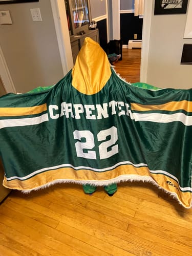 Customer photo review of Personalized Hockey Hooded Blanket