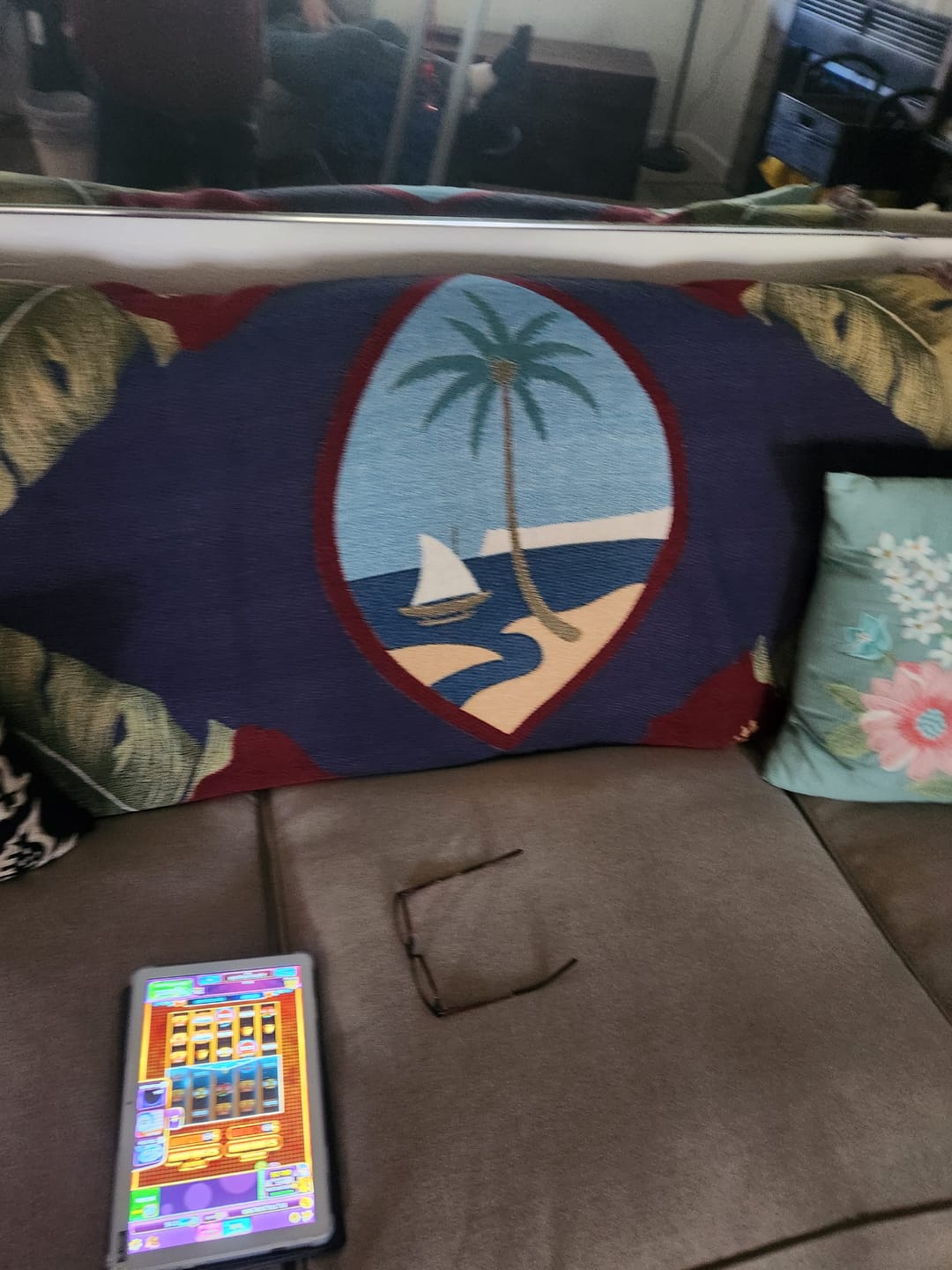Customer photo review of Guam Seal Hibiscus Paradise Woven Blanket