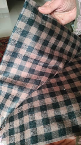 Customer photo review of Pashtush Mens Woven Check Shawl  Light Weight - Fine Wool.