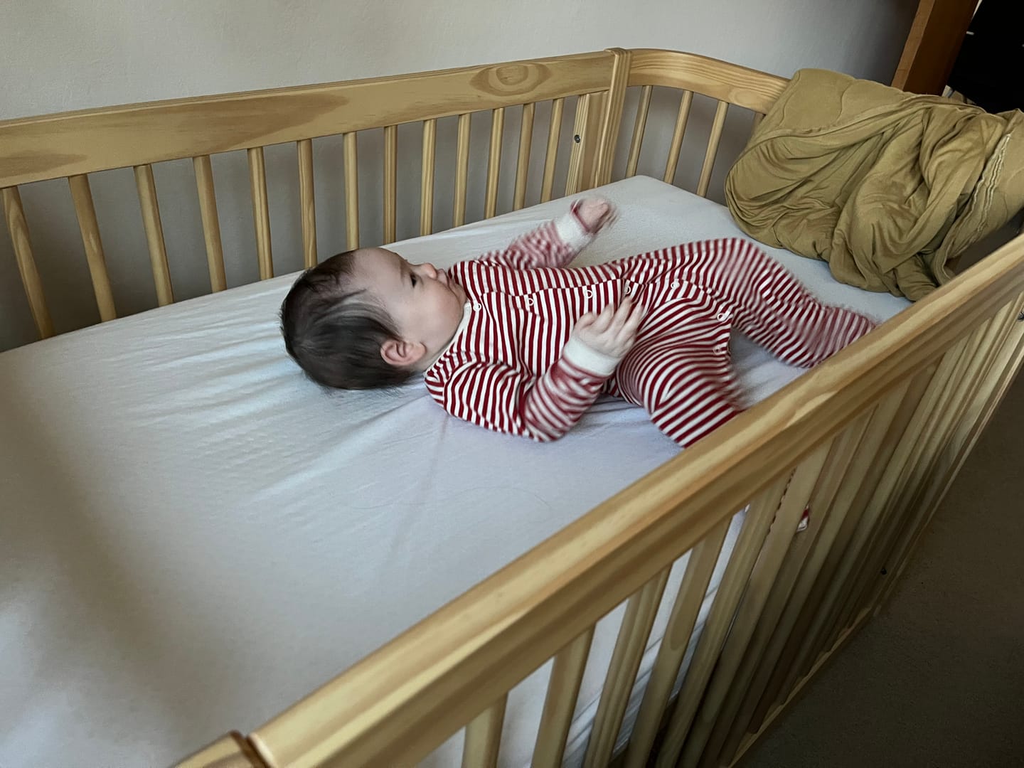 Customer photo review of Red & Blue Striped Organic Babygrow Set - 2 Pack