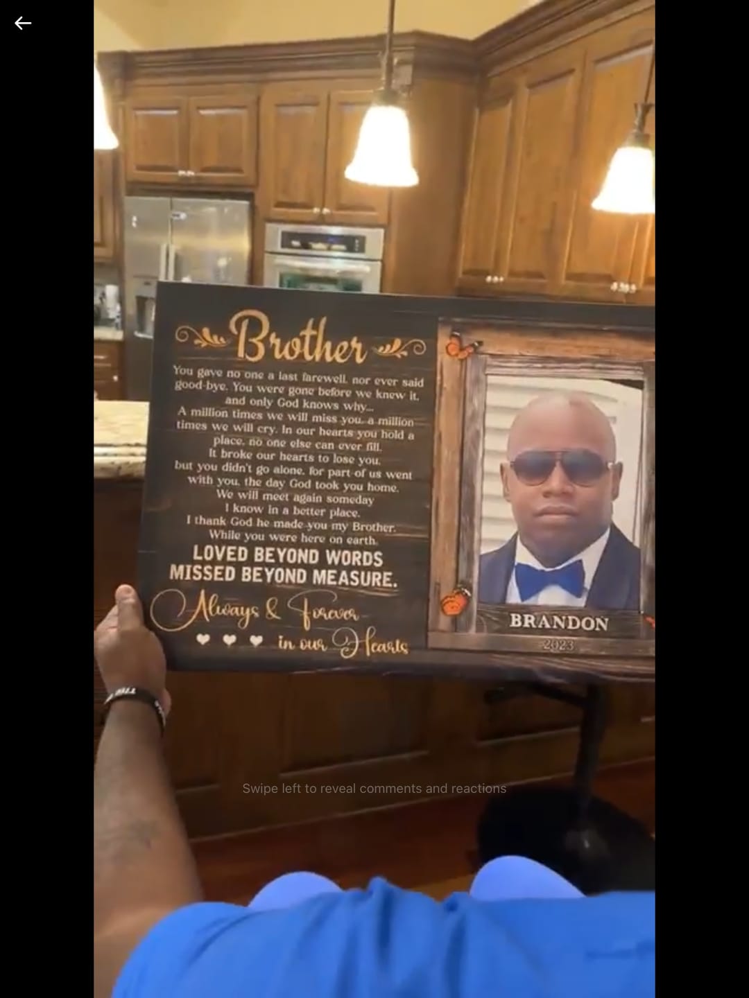 Customer photo review of Personalized Canvas Prints, Sympathy Gifts For Loss Of Brother, In Memory Of Brother Gifts, Memorial Canvas for Brother Dem Canvas