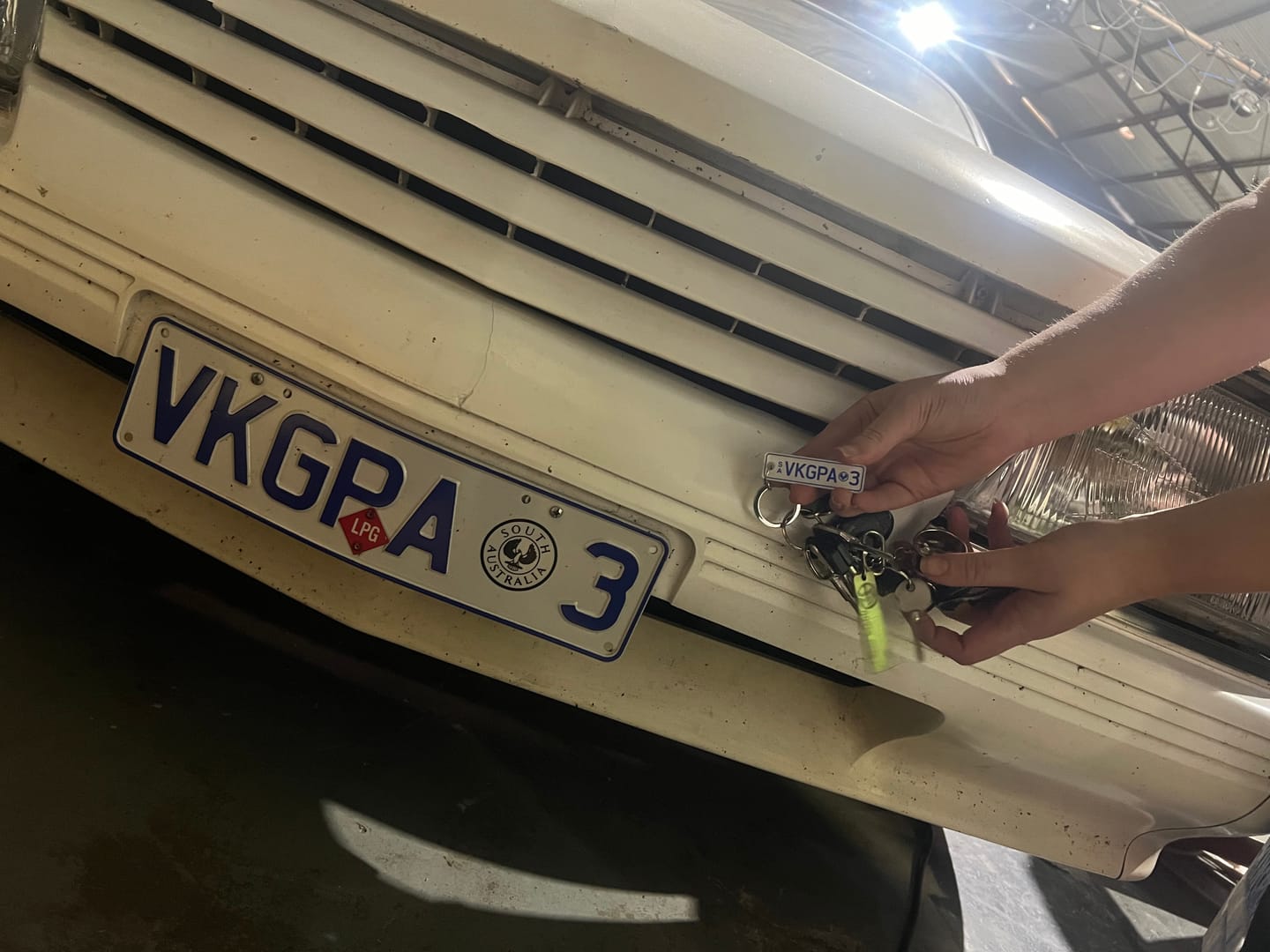 Customer photo review of SA Emblem Licence Plate Custom Keychain