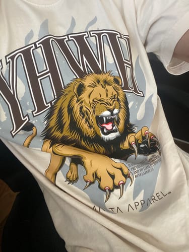 Customer photo review of ‘YHWH’ Lion Tee - Ivory