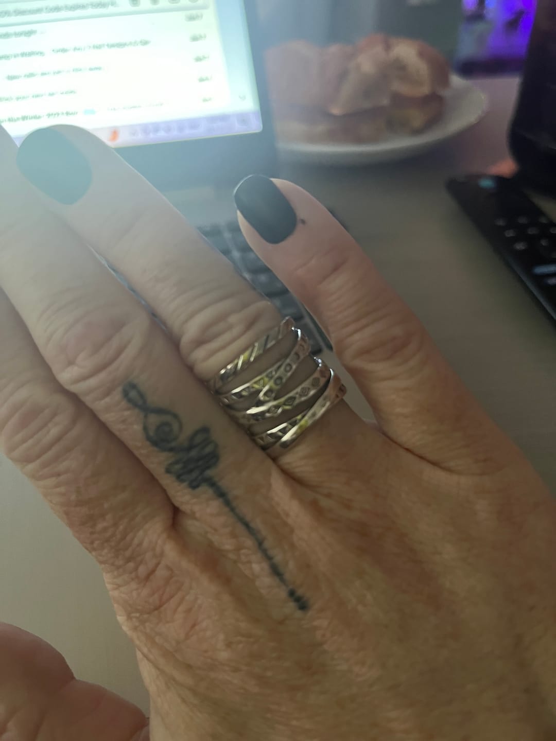Customer photo review of Wrap Ring with Boho Engraving Sterling Silver