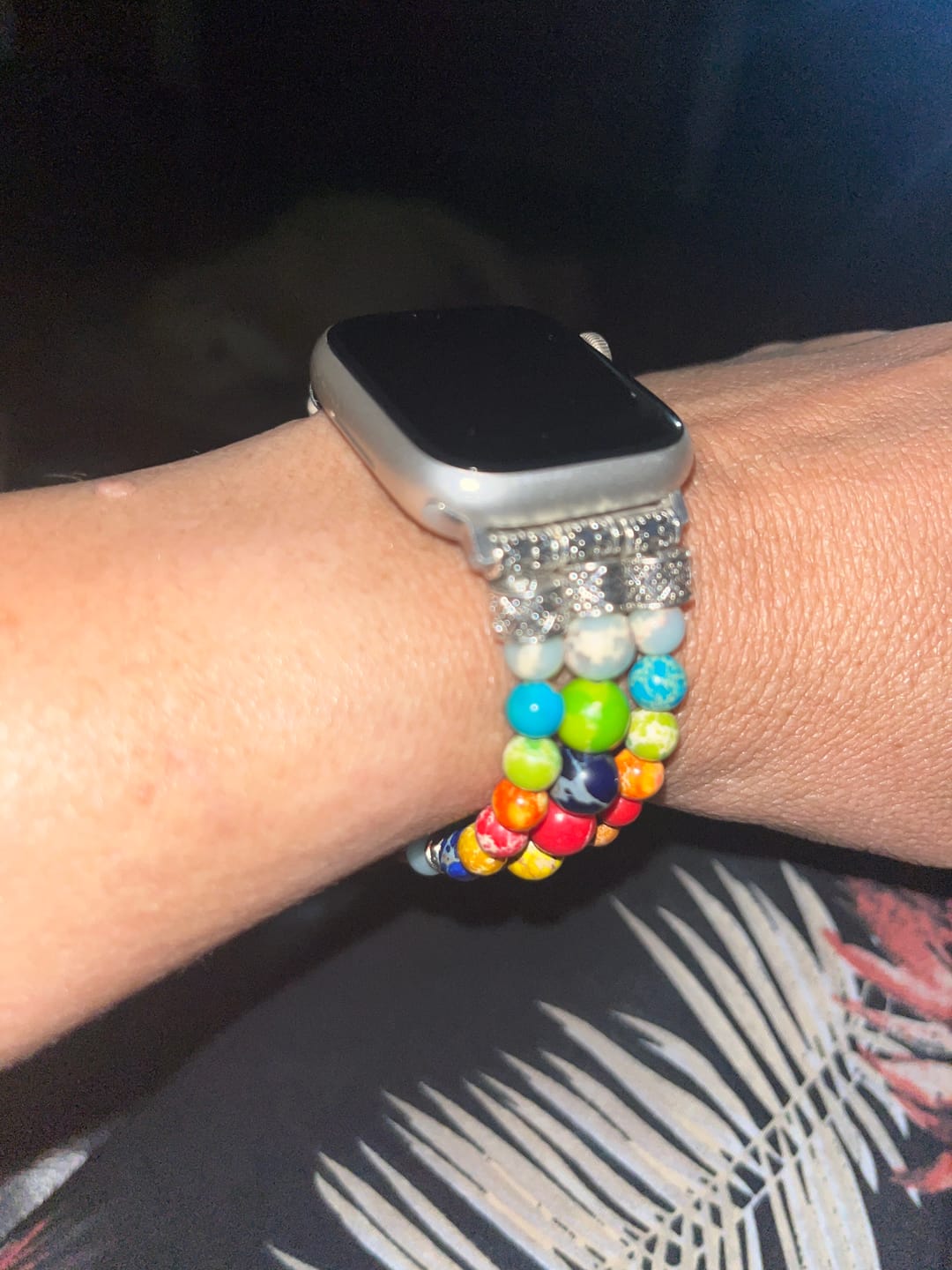 Customer photo review of Vibrant Chakra Stretch Apple Watch Strap
