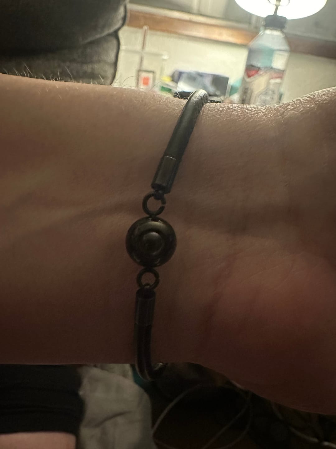 Customer photo review of Leather Projection Bracelet (With Gift Box)