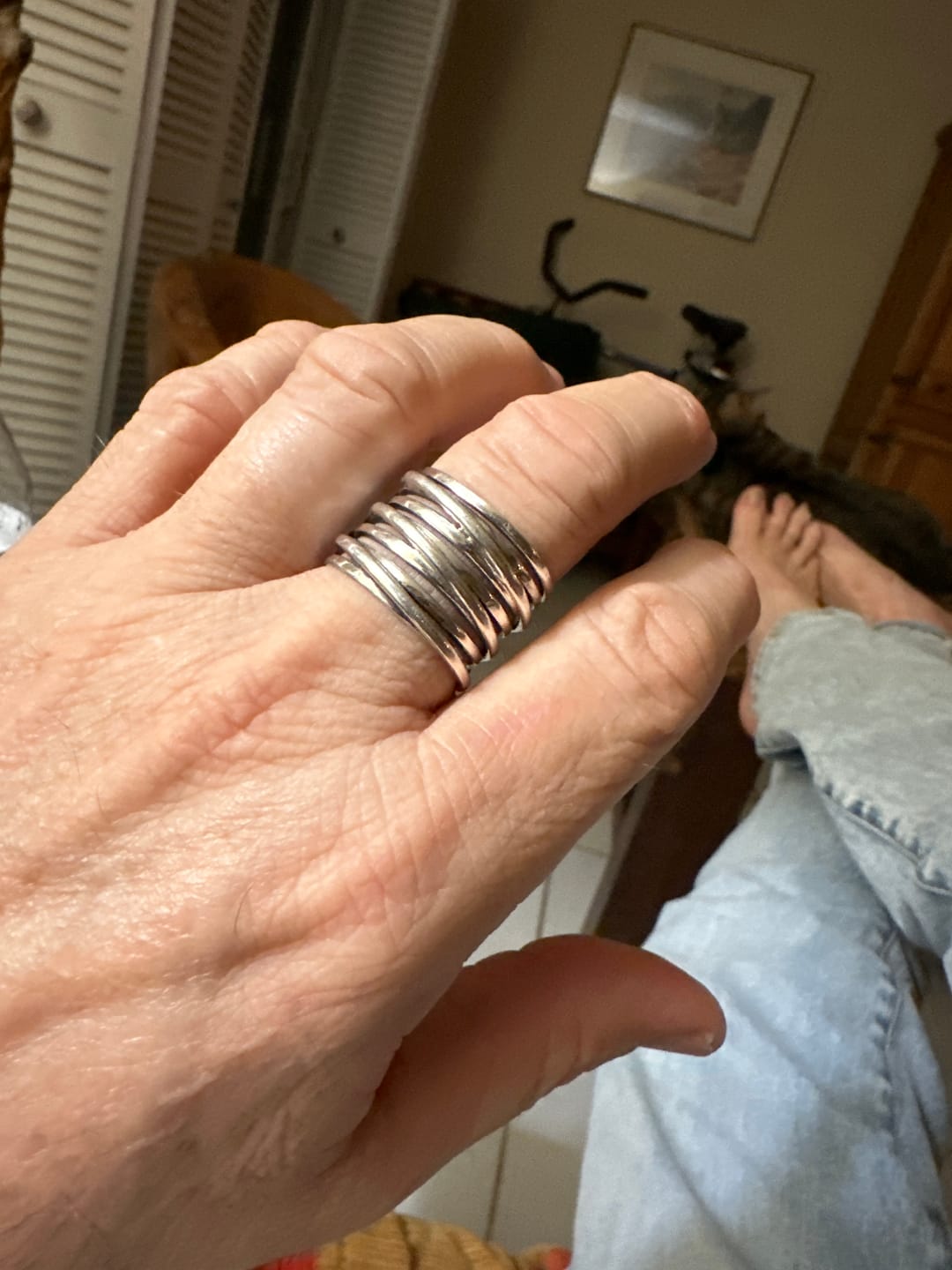 Customer photo review of Chunky Wrap Wide Band Ring Sterling Silver