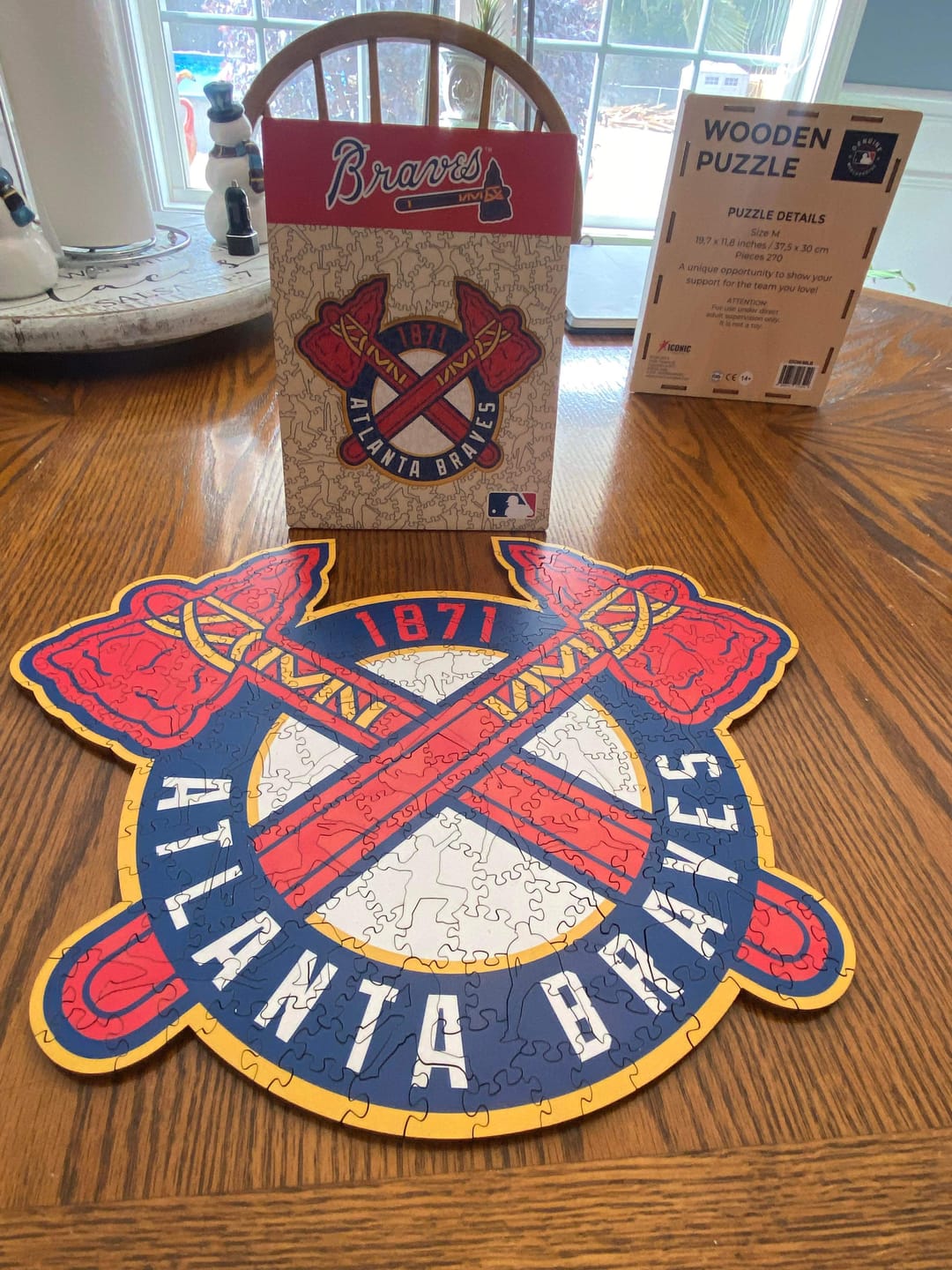Customer photo review of Atlanta Braves™ - Wooden Puzzle