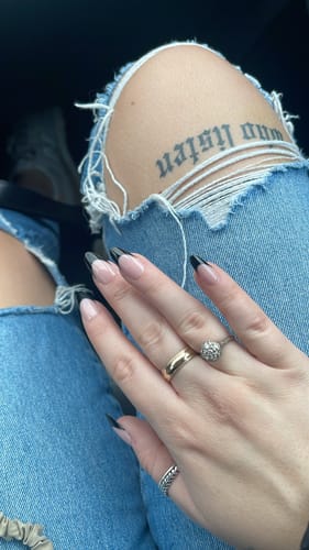 Customer photo review of Black Up Plan Press On Nails (24PC)