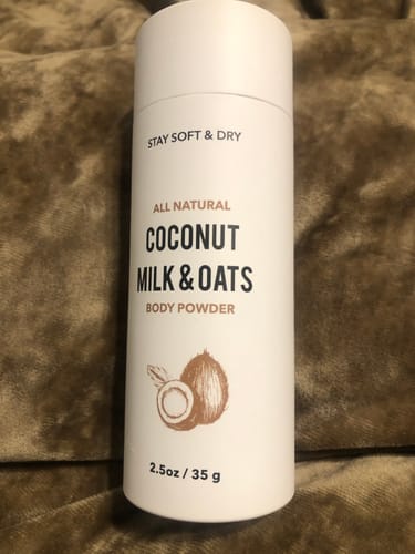 Customer photo review of Talc-Free Coconut Milk & Oats Body Powder