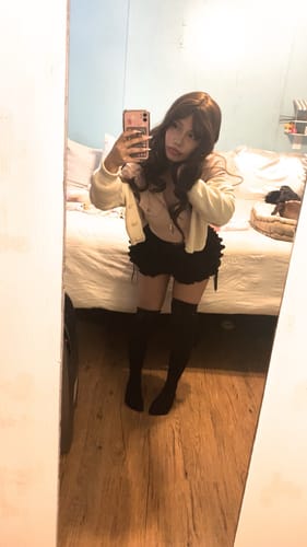 Customer photo review of ANNA Lolita Flared Lace Mini Skirt (Skort)