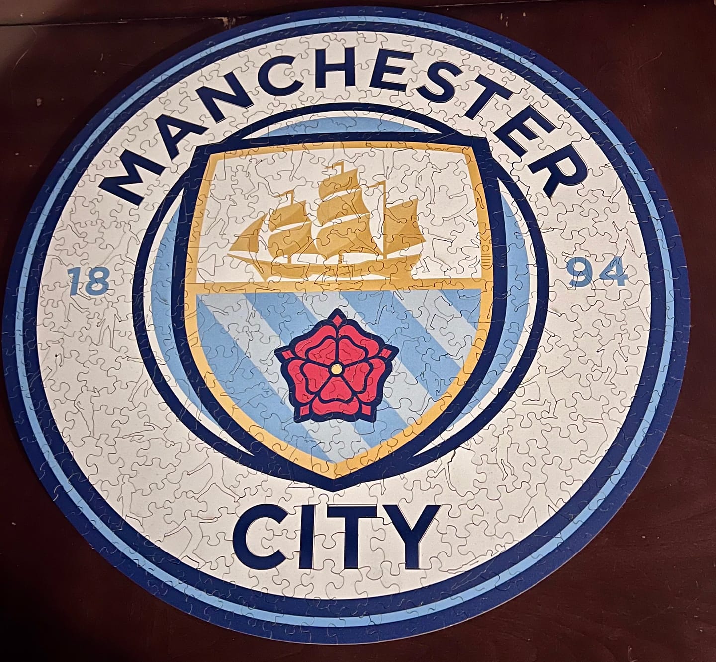 Customer photo review of Manchester City FC® Logo - Wooden Puzzle