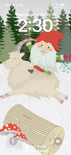 Customer photo review of [FREE DOWNLOAD] Winter Gnome Digital Phone Wallpaper