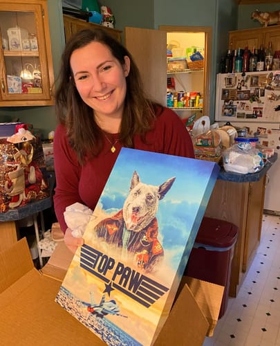 Customer photo review of 'Top Paw' Personalizable Pet Canvas