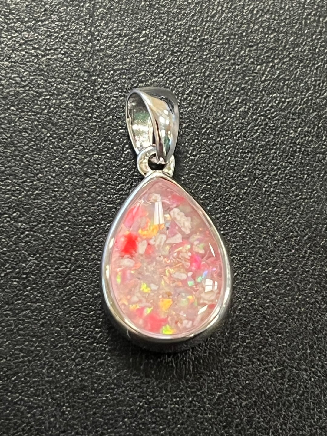 Customer photo review of Petite Pear Drop with Cremation Ashes