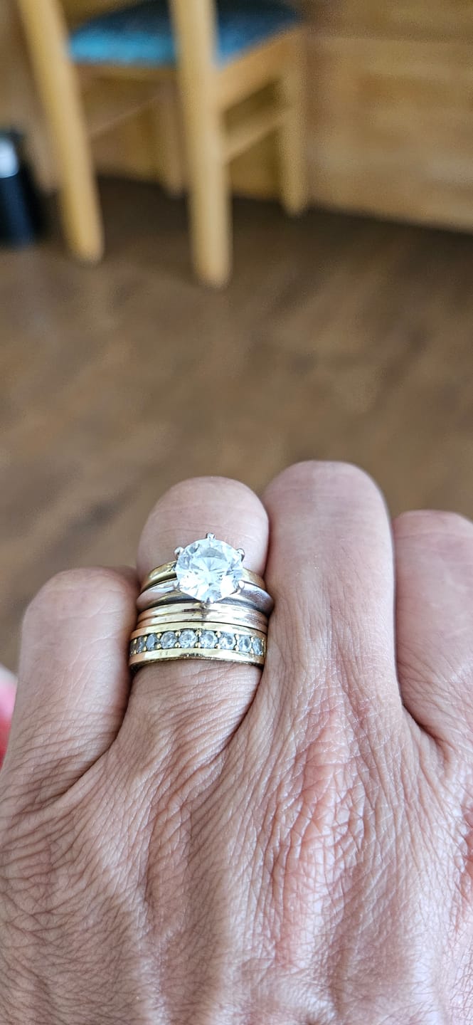 Customer photo review of Classics for Hundreds of years, six prong solitaire ring