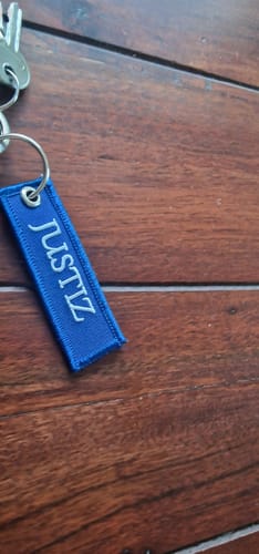 Customer photo review of Justiz Schlüsselanhänger Textil