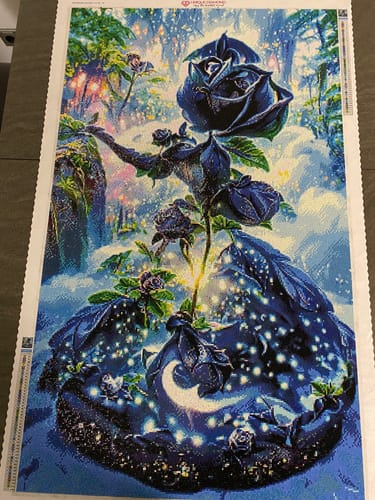 Customer photo review of 5D Diamond Painting XXL AB Steine Schwarze Rose