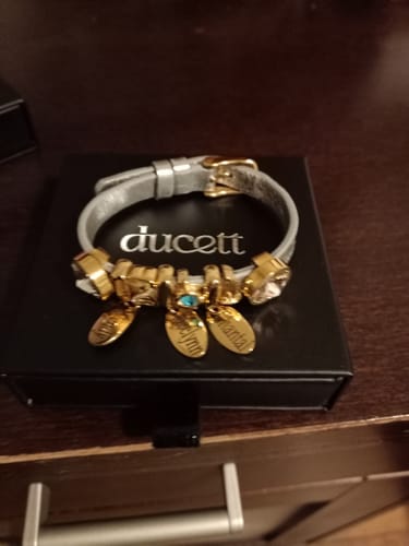 Customer photo review of Mesh charm stone gold blue