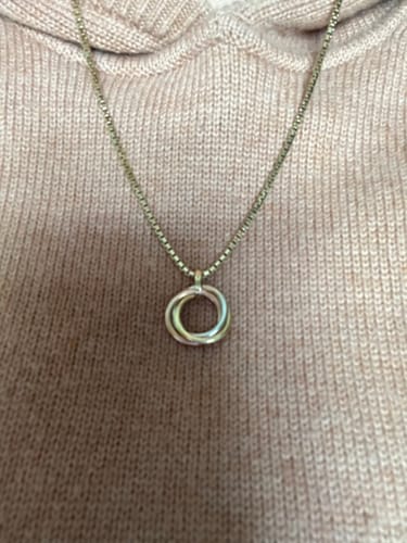 Customer photo review of Allegro Triple Knot Pendant in 18K Gold