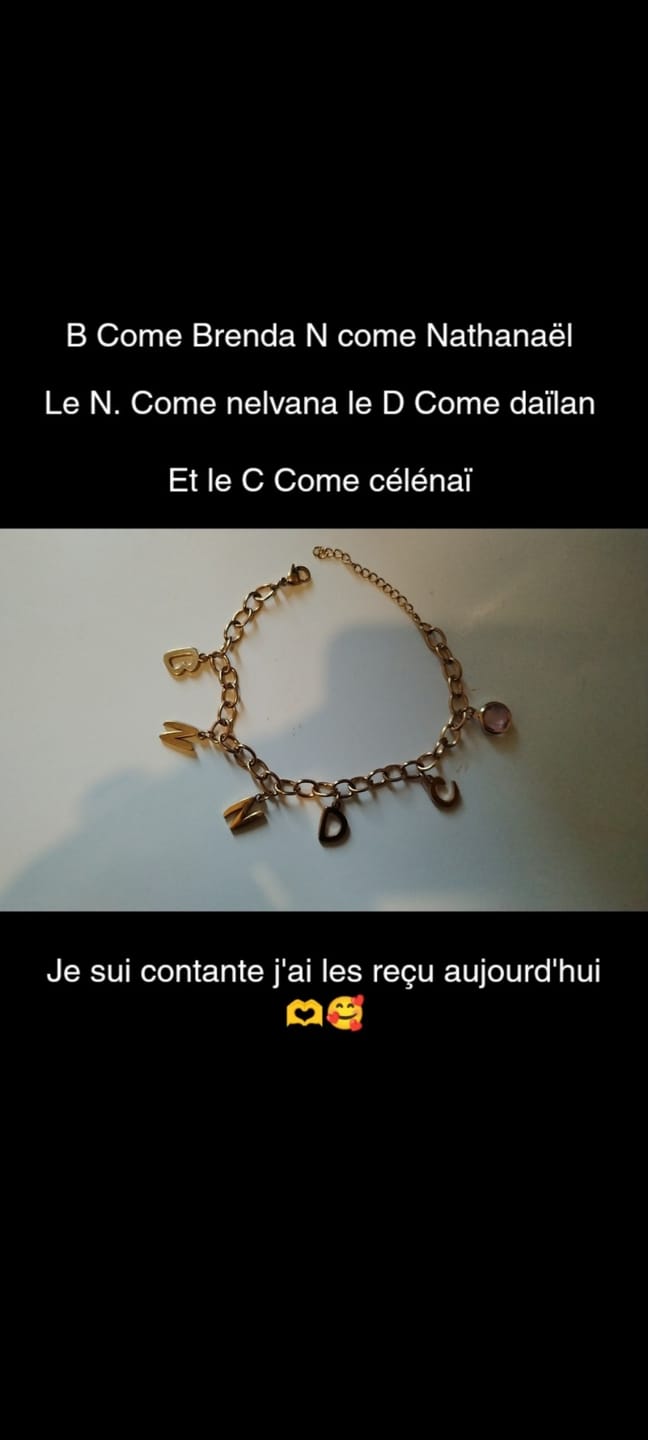 Customer photo review of Bracelet Lettres Pendentifs
