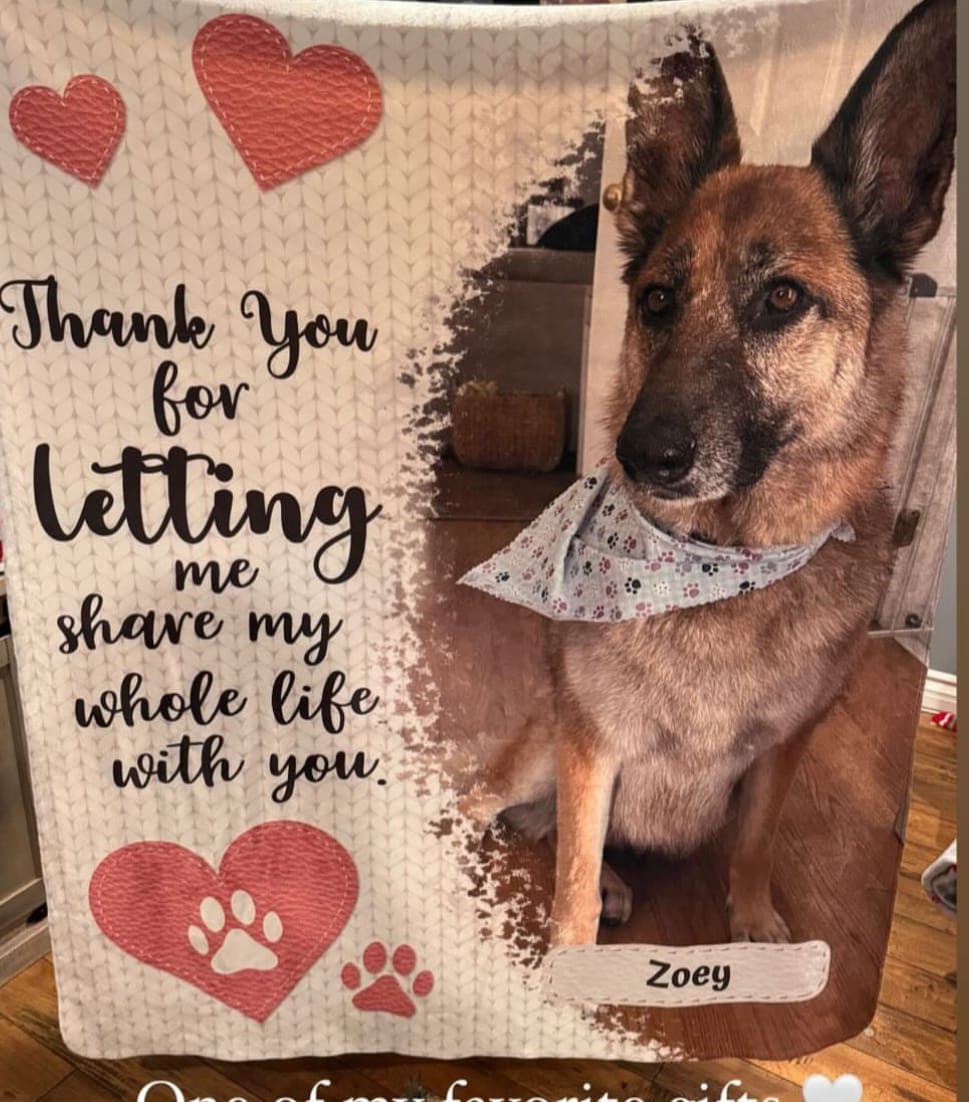 Customer photo review of Thank you - Personalized blanket