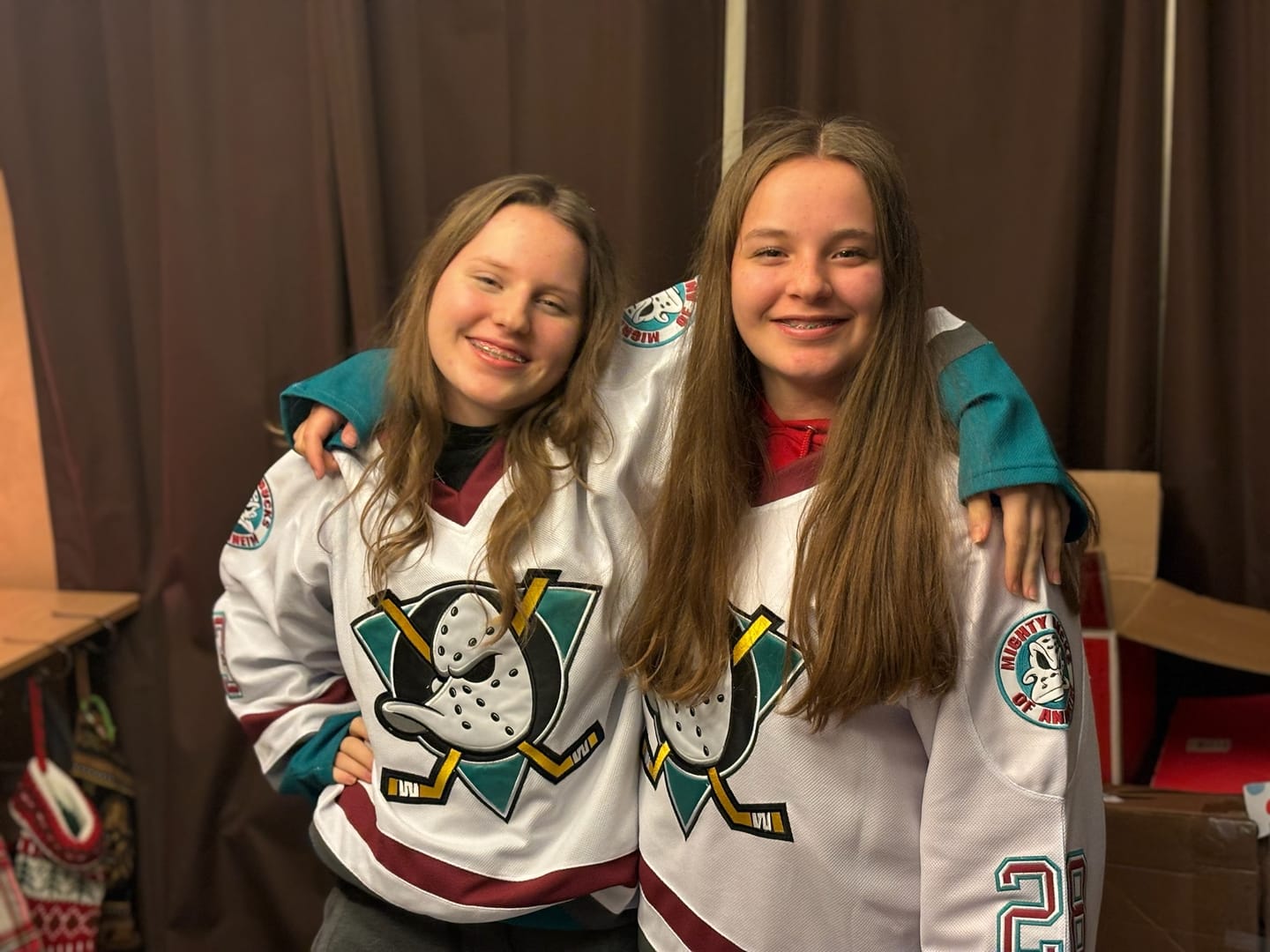 Customer photo review of Custom Mighty Ducks White Movie Hockey Jersey