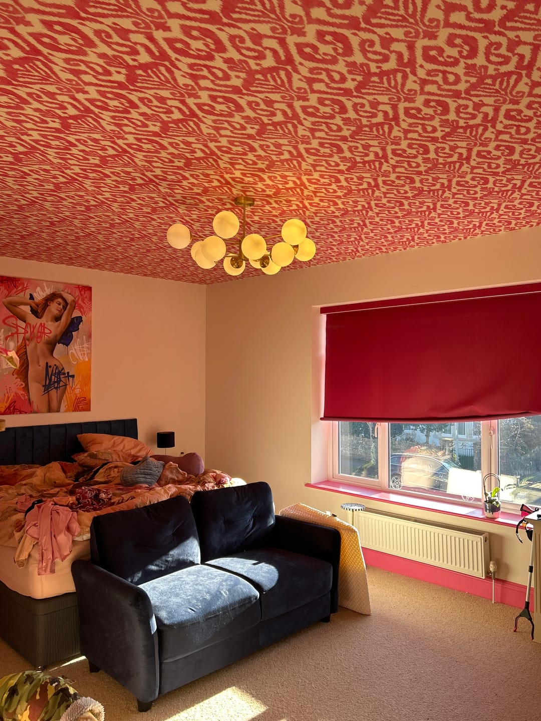 Customer photo review of 12-Light Two-tier Sputnik Opal Globe Chandelier