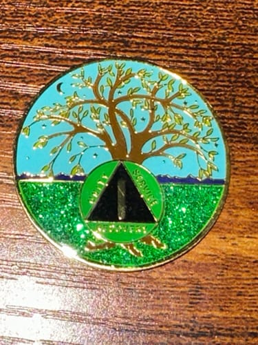 Customer photo review of 1 to 60 Year Tree of Life Specialty AA Recovery Medallion - Tri-Plated Chip/Coin