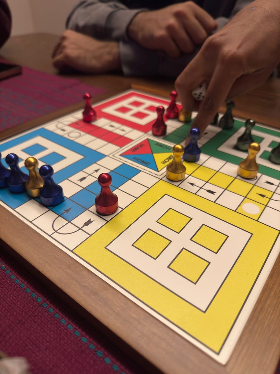 Customer photo review of Teakwood Ludo With Metallic Tokens