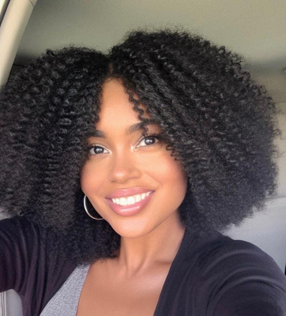 Customer photo review of Nicole Burmese 4A Kinky Curly - InvisiRoot™ Clip-ins (AKA TrueRoot™ Clip-ins)