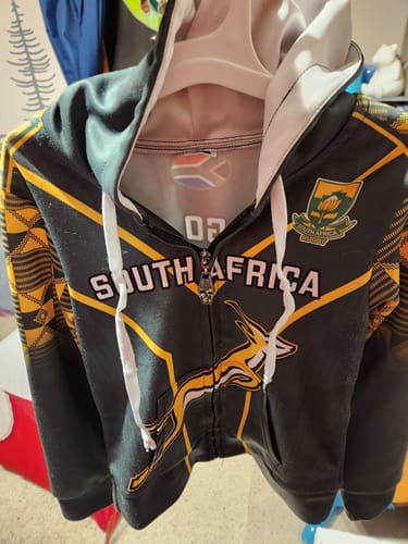 Customer photo review of South Africa Rugby Kid Hoodie 2023 Go Champions World Cup Springboks LT14