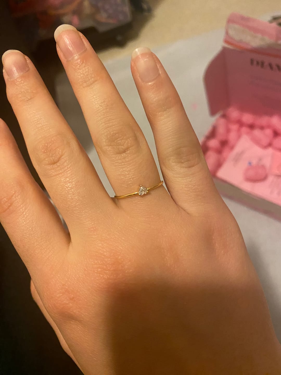 Customer photo review of Cute Heart Ring | 18K vergoldet