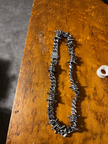 Customer photo review of Barbed Wire Cuban Necklace