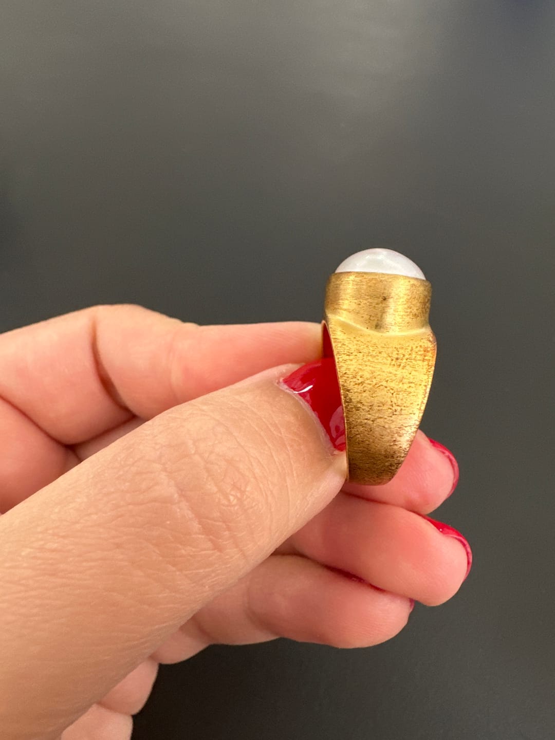 Customer photo review of PEARL DOME RING - GOLD
