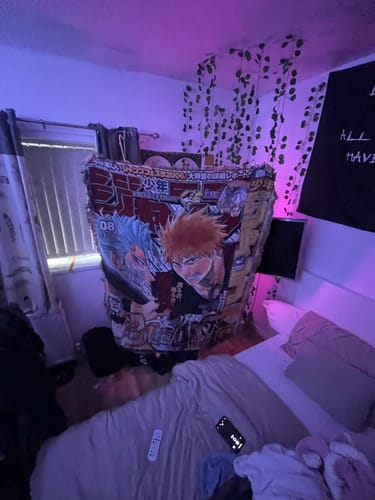 Customer photo review of Orange Hair Woven Tapestry Blanket