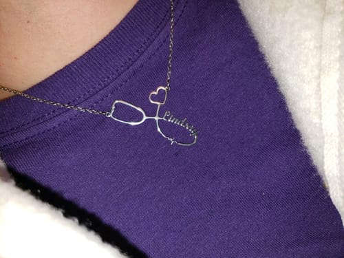 Customer photo review of Stethoscope Name Necklace EKG