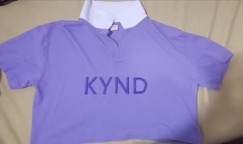 Customer photo review of Kynd Lavenderloom Polo Neck Crop T Shirt