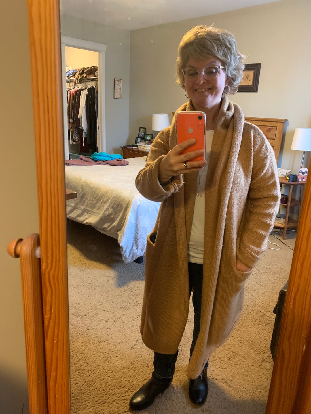 Customer photo review of Lovestitch Coatigan (Camel)