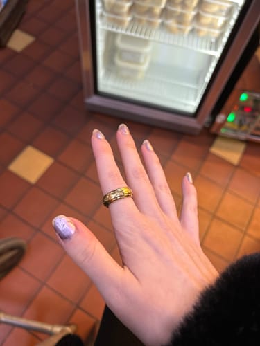 Customer photo review of This Too Shall Pass Spinner Ring