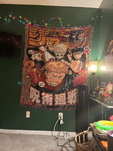 Customer photo review of Cursed 2 Woven Blanket Tapestry
