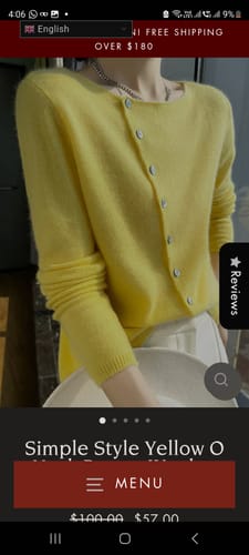 Customer photo review of Simple Style Yellow O Neck Button Woolen Sweater Tops Fall