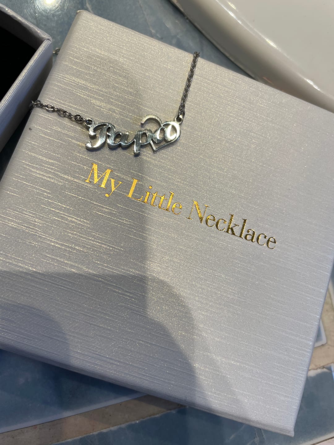 Customer photo review of Collier Prénom Coeur Ciselé