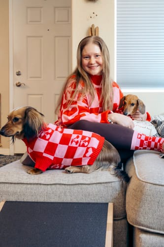 Customer photo review of *PRE-ORDER* Oversized Human Knitted Love Sweater