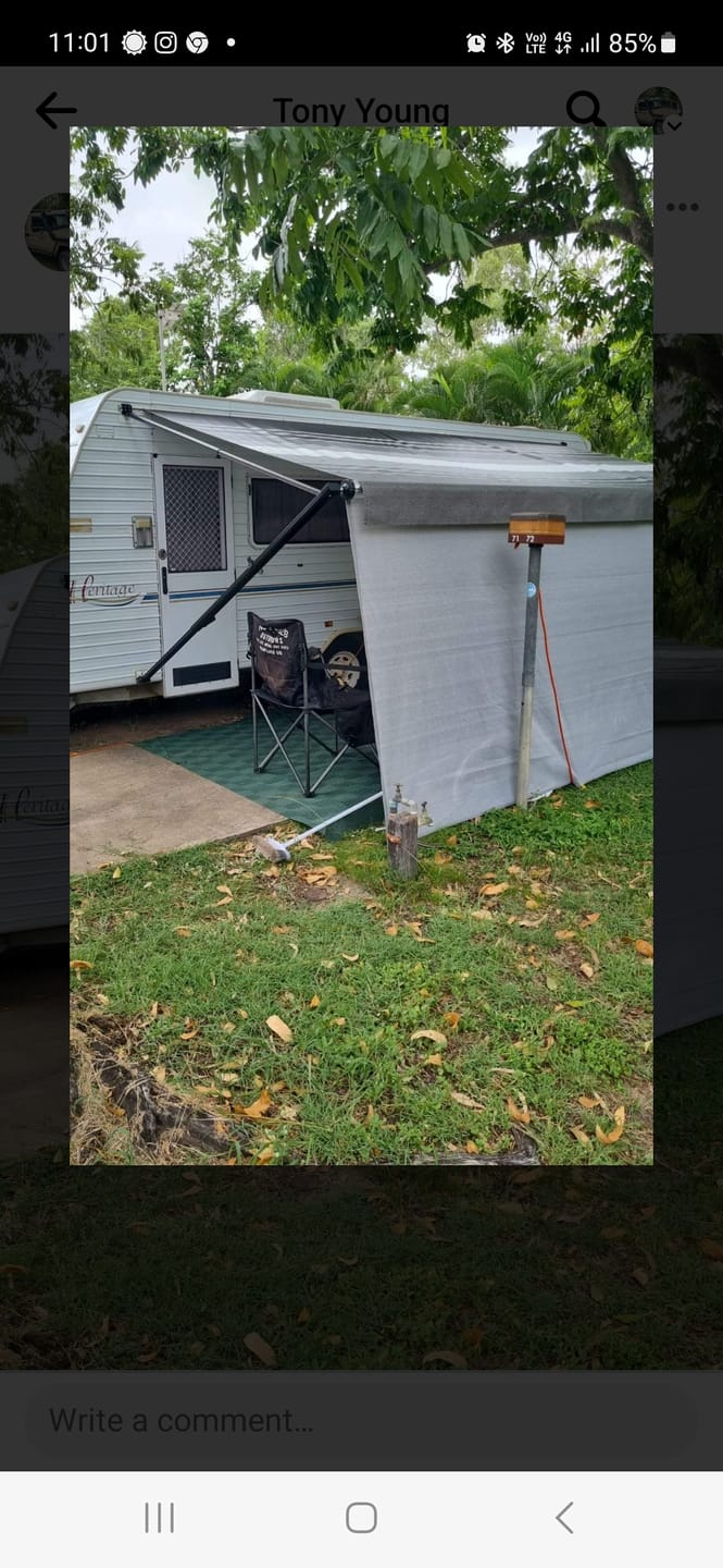 Customer photo review of Awnlux Retractable Roll-Out Caravan Awning W-5600NC