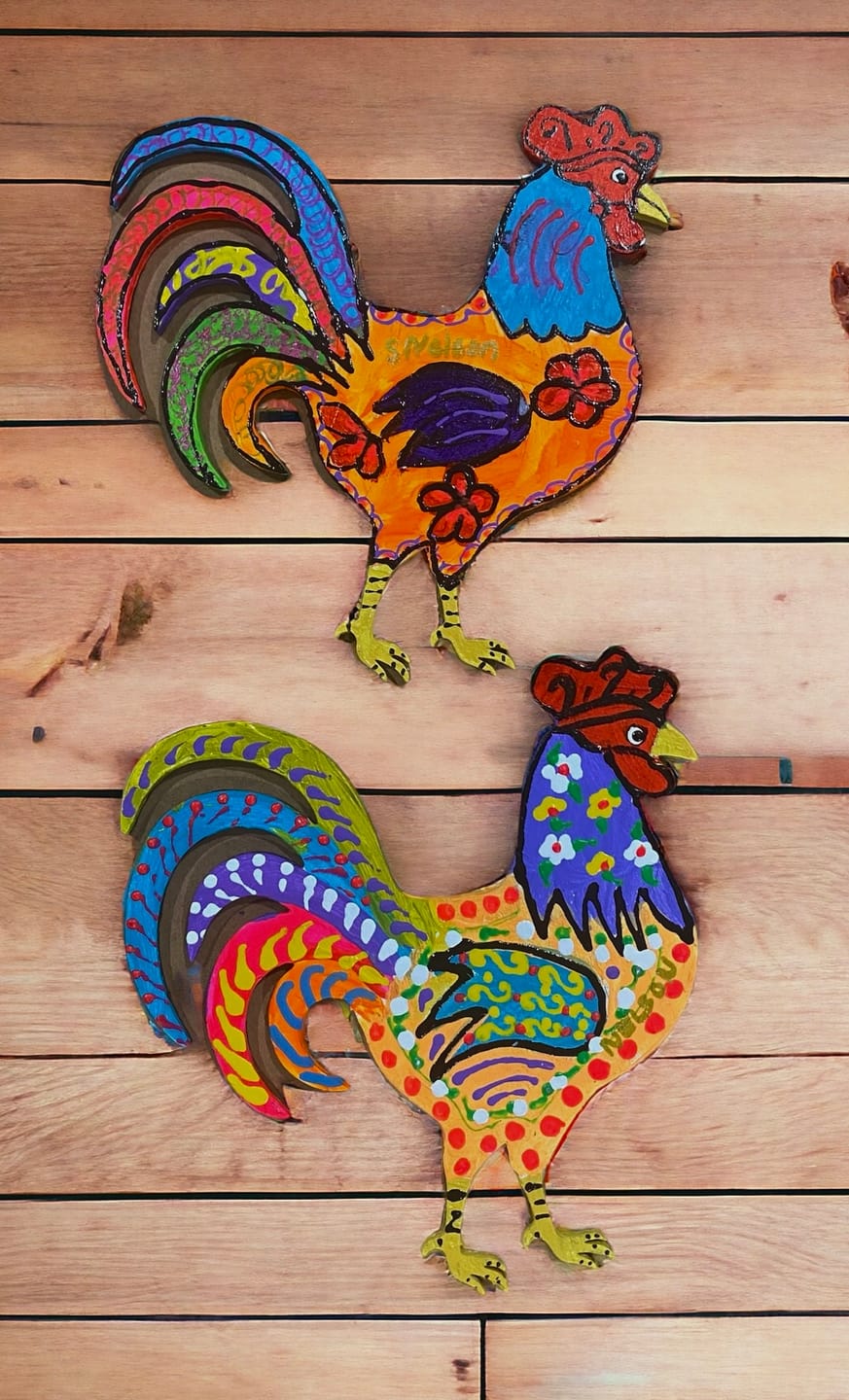 Customer photo review of Unfinished Wood Rooster Chicken Shape - Farm Animal - Craft - up to 24" DIY