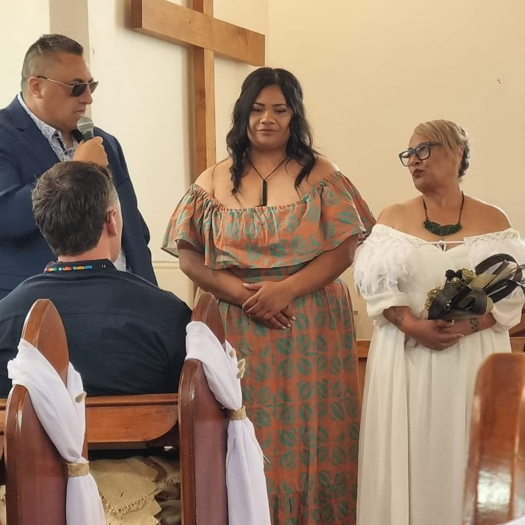 Customer photo review of Beautiful White Wedding Korowai Cape
